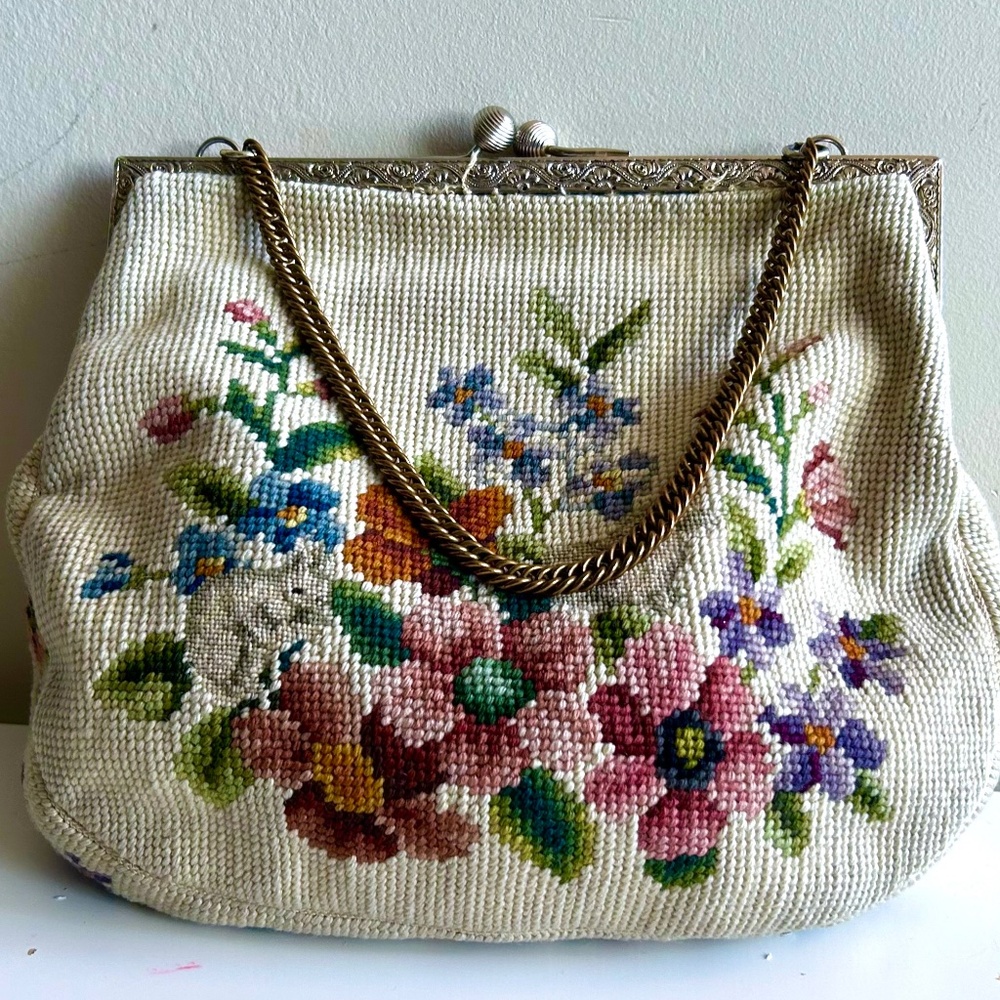Vintage hand done Needlepoint Purse – Christine Custom Bags (Detroit, MI) Bunny